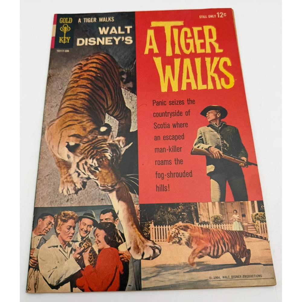Walt Disney A Tiger Walks Gold Key Comic 10117-406 1964 Silver Age Movie Tie-In